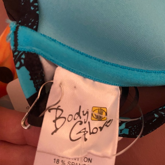 Body Glove bikini lace print black and turquoise NEW - Picture 6 of 14